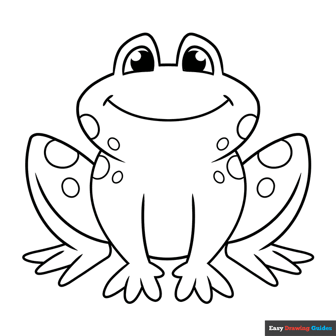 Cartoon frog coloring page easy drawing guides