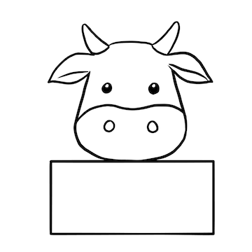 Premium vector cow cartoon animal cute kawaii doodle coloring page drawing