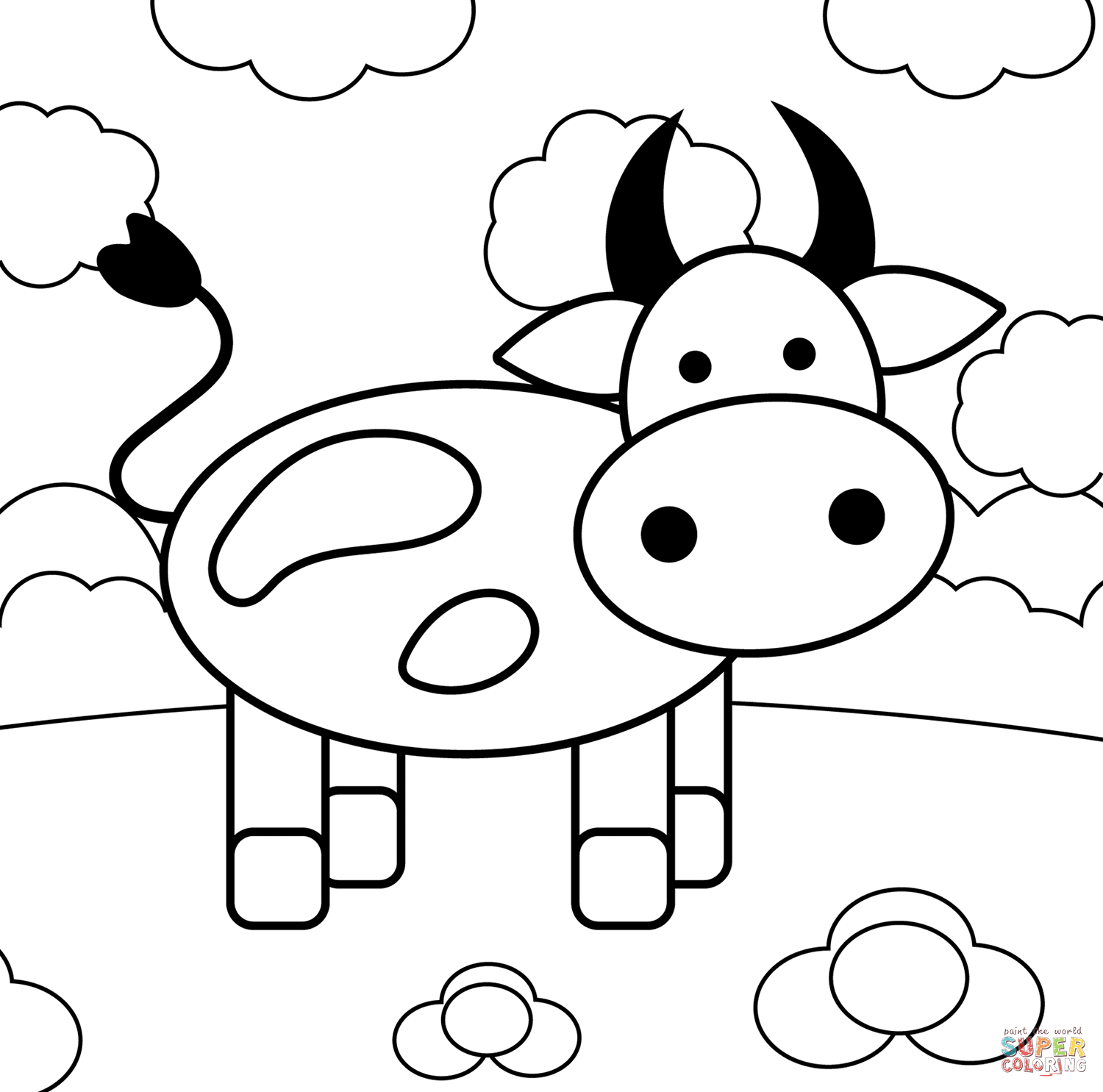 Cow coloring page free printable coloring pages