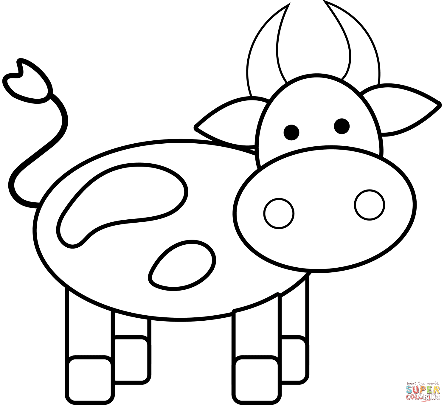 Cute cow coloring page free printable coloring pages