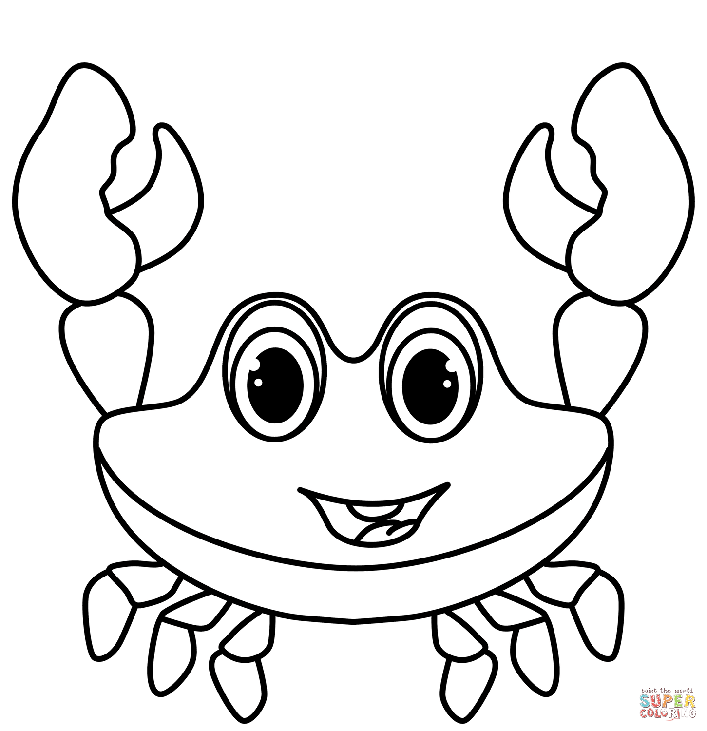 Cartoon crab coloring page free printable coloring pages