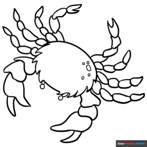 Crab coloring page easy drawing guides