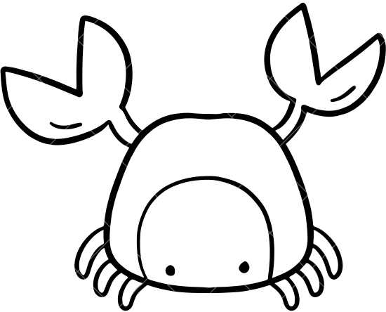 Crab animal cartoon coloring outlinevector illustration