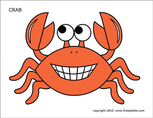 Crab free printable templates coloring pages