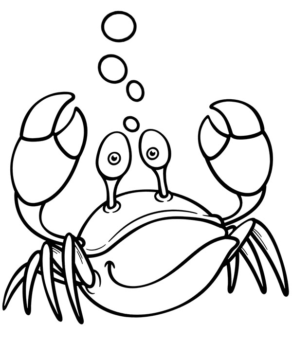 Crab easy coloring page to print for free fish coloring page free coloring page template printing â coloring pages easy coloring pages coloring pages for kids