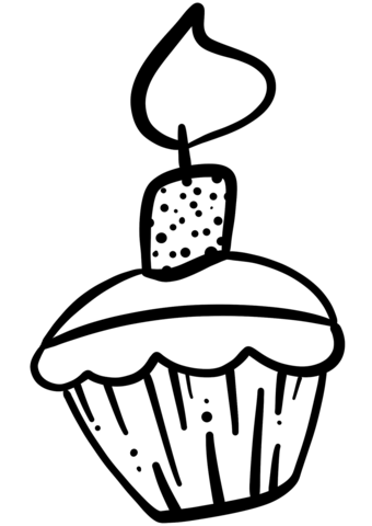 Birthday cupcake coloring page free printable coloring pages