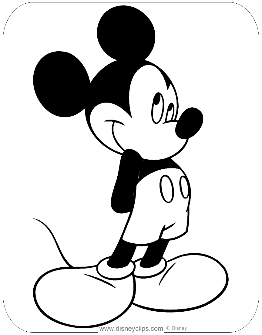 Mickey mouse coloring page mickeymouse halaman mewarnai buku mewarnai gambar