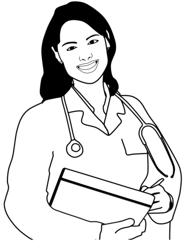 Cartoon doctor coloring pages