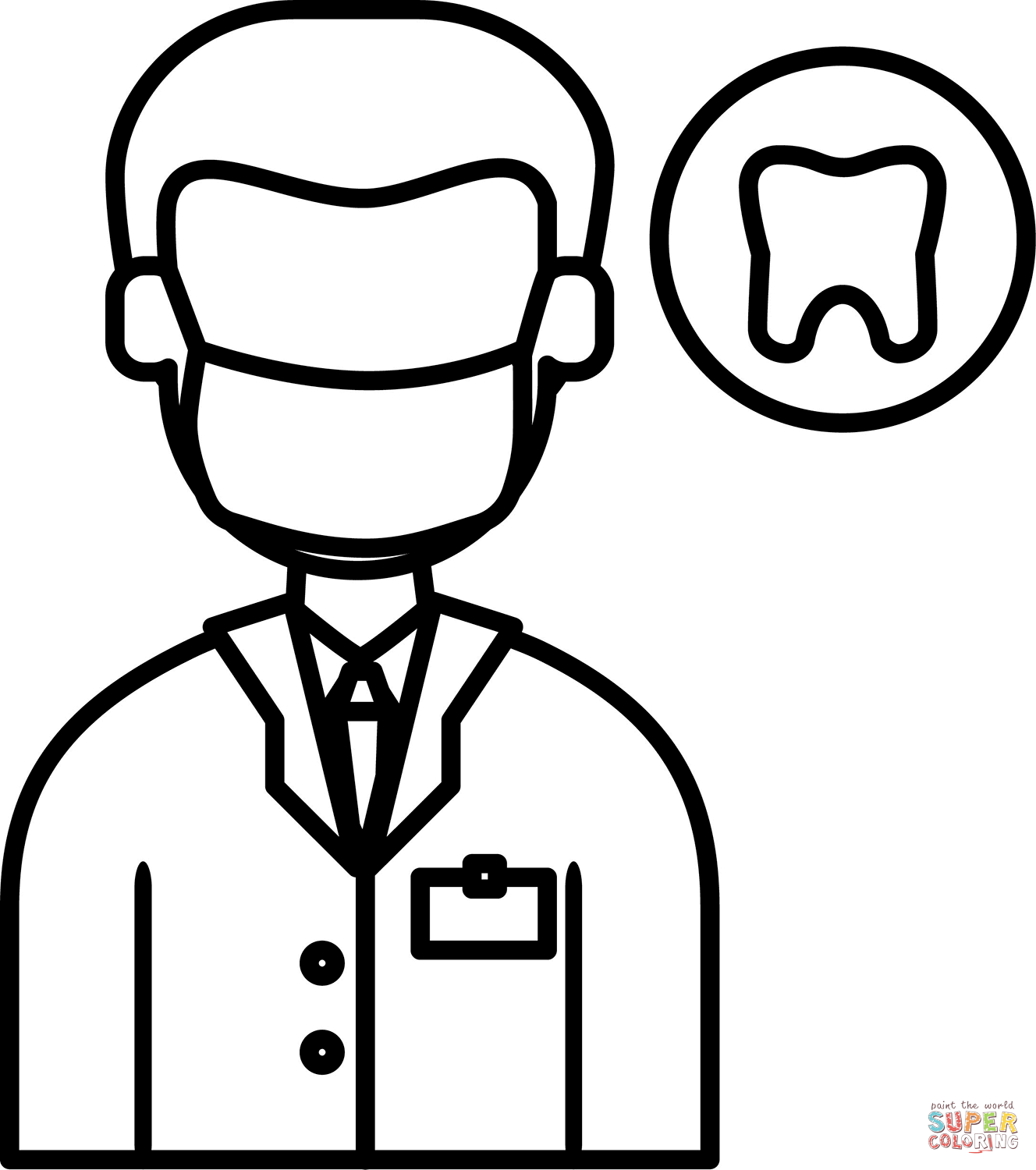 Dentist coloring page free printable coloring pages