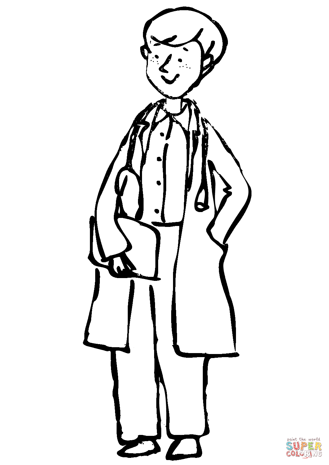 Cartoon doctor coloring page free printable coloring pages