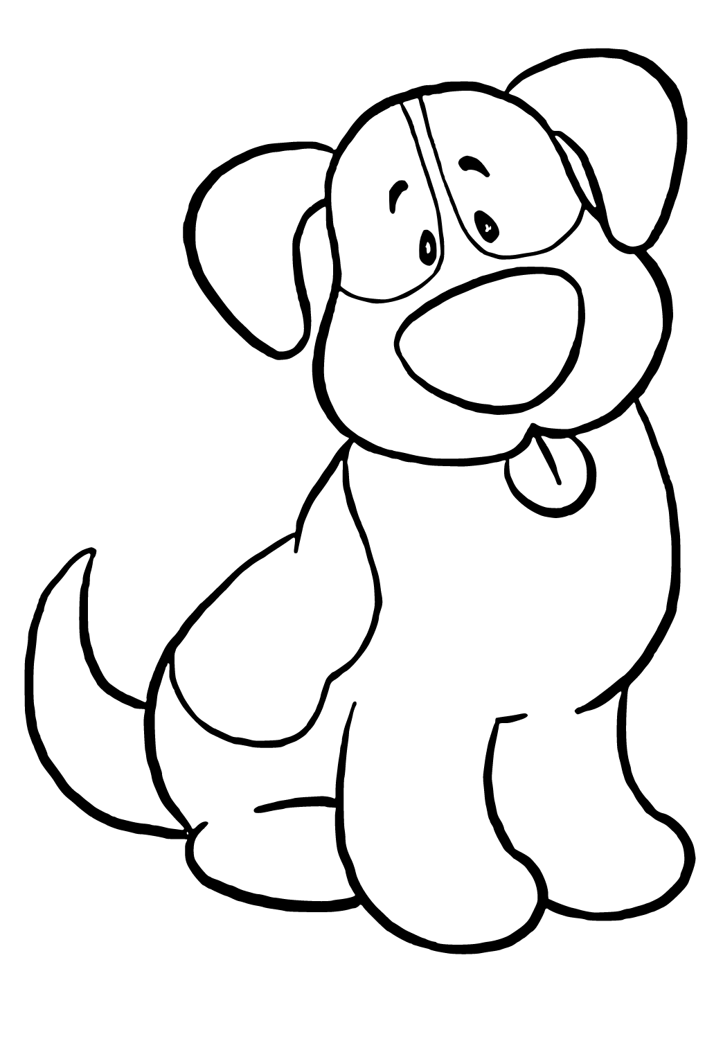 Free printable easy simple dog coloring page for adults and kids