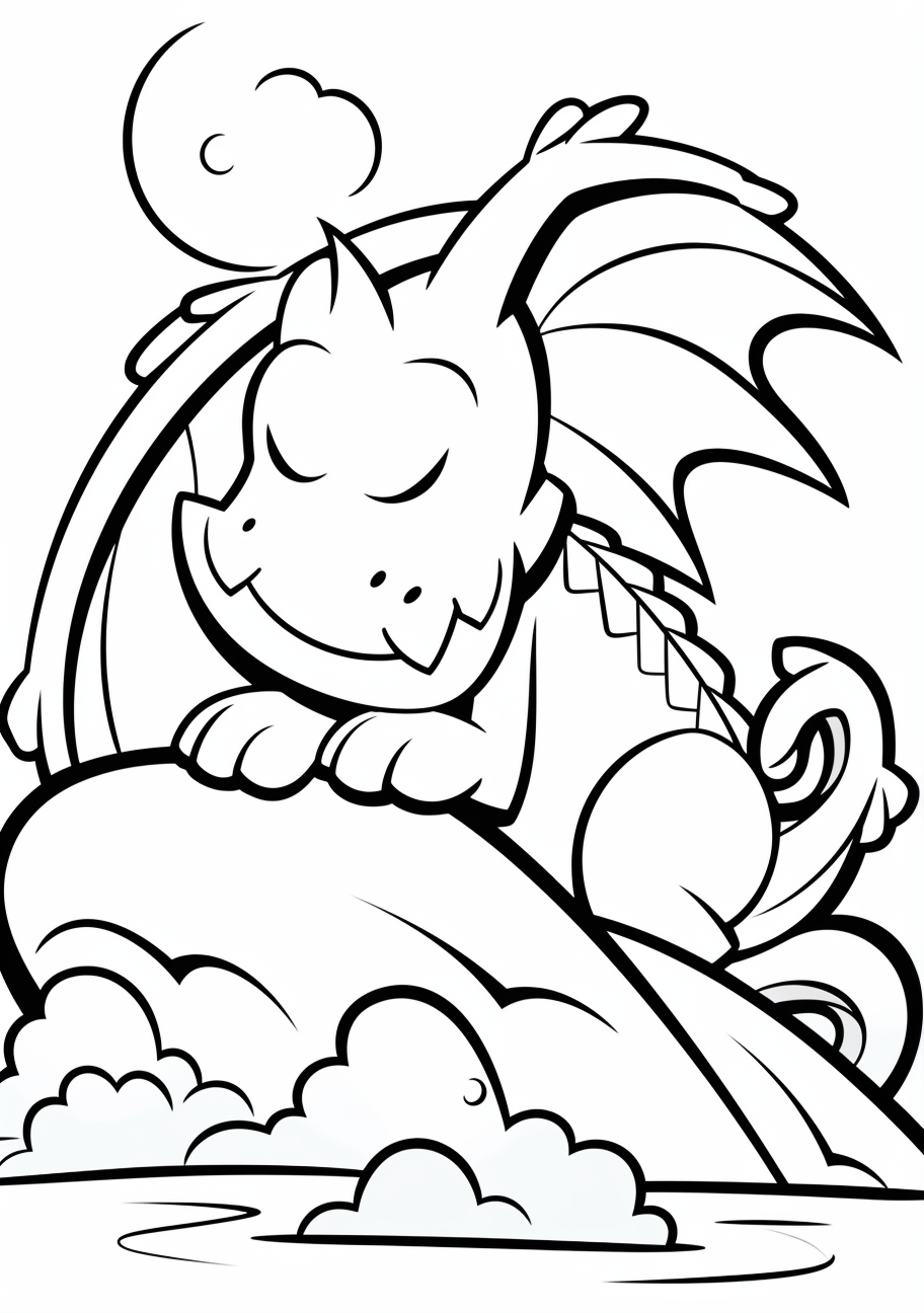 Cartoon dragon coloring s