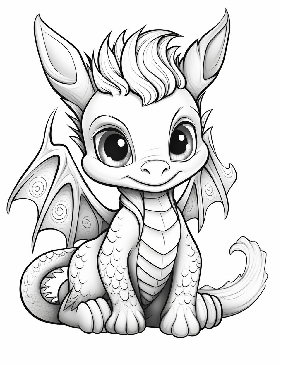 Cute dragons coloring book for children coloring pages