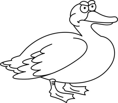 Funny duck coloring page free printable coloring pages