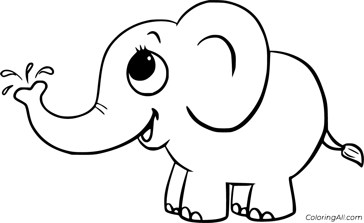 Baby elephant coloring pages