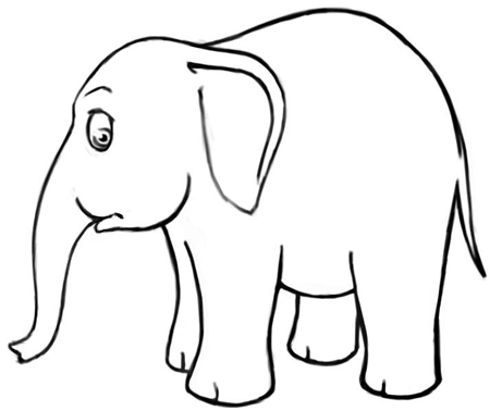 How to draw cartoon elephants with easy steps drawing lesson