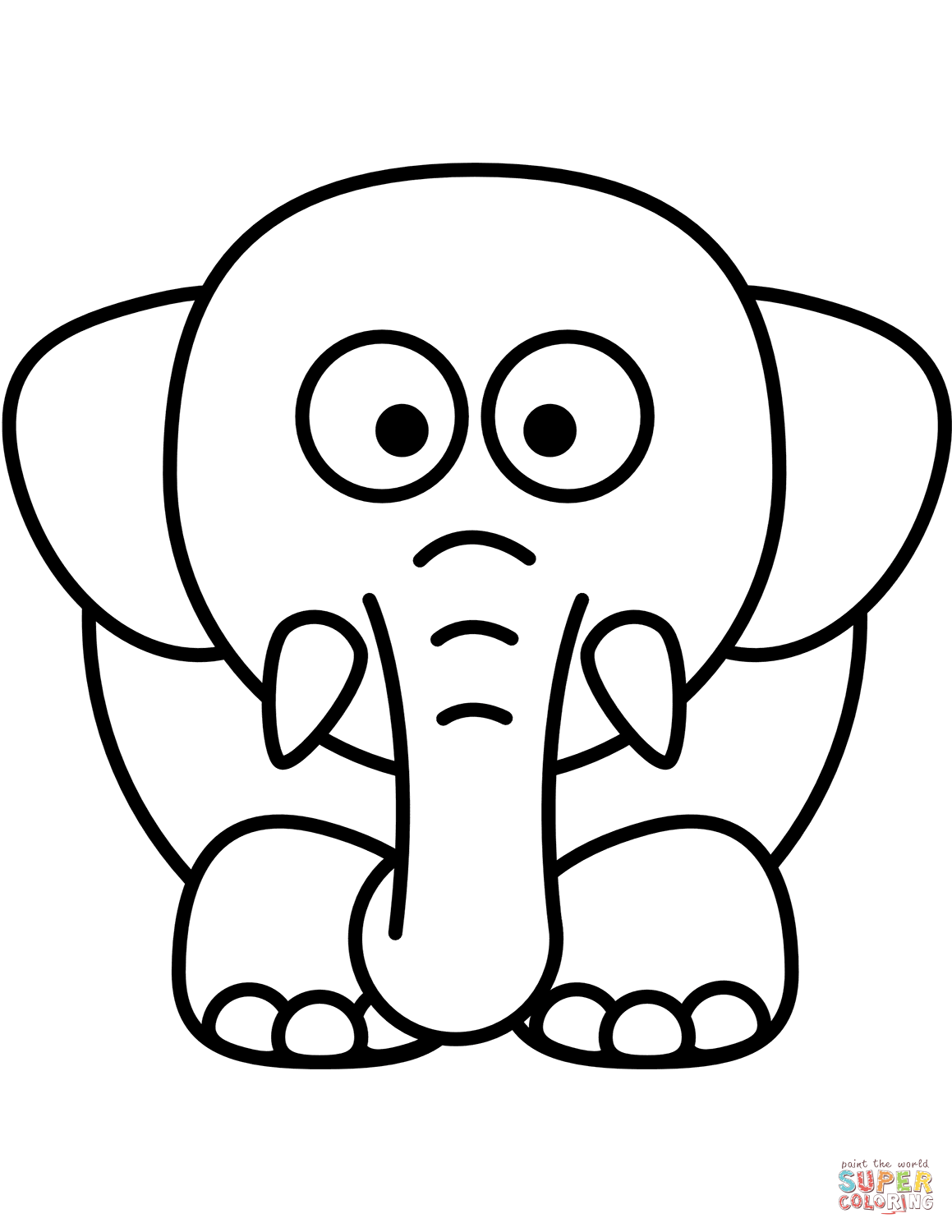 Cartoon elephant coloring page free printable coloring pages