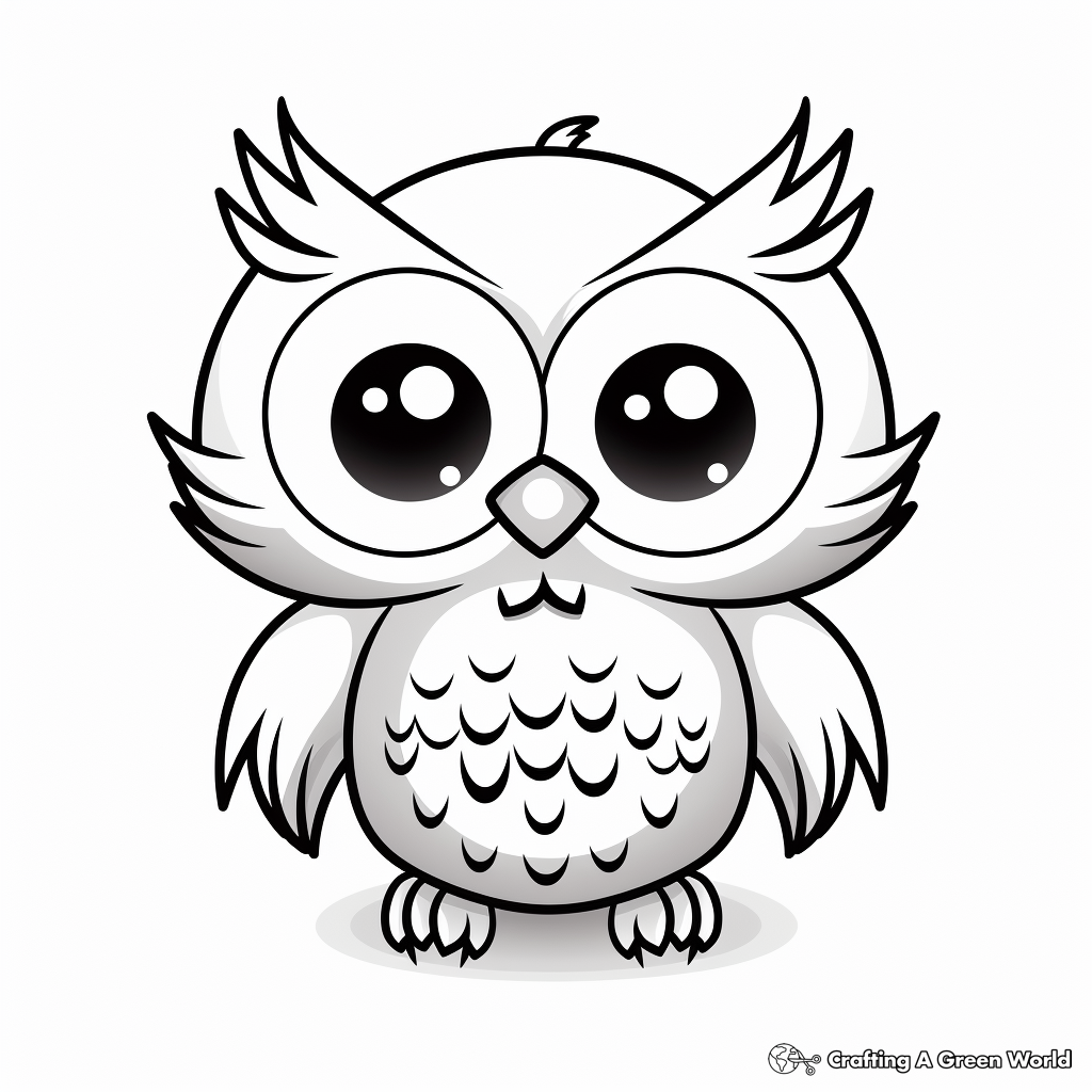 Cute cartoon animals with big eyes coloring pages