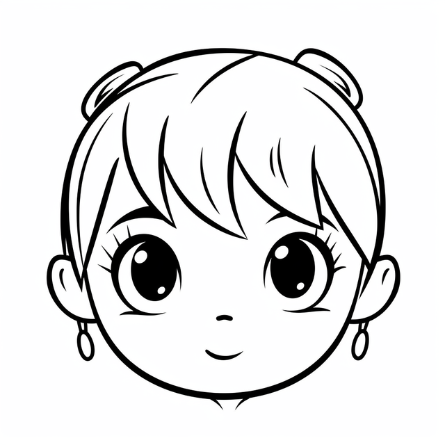 Cartoon girl face coloring page outline sketch drawing vector car drawing cartoon drawing wing drawing png and vector with transparent background for free download