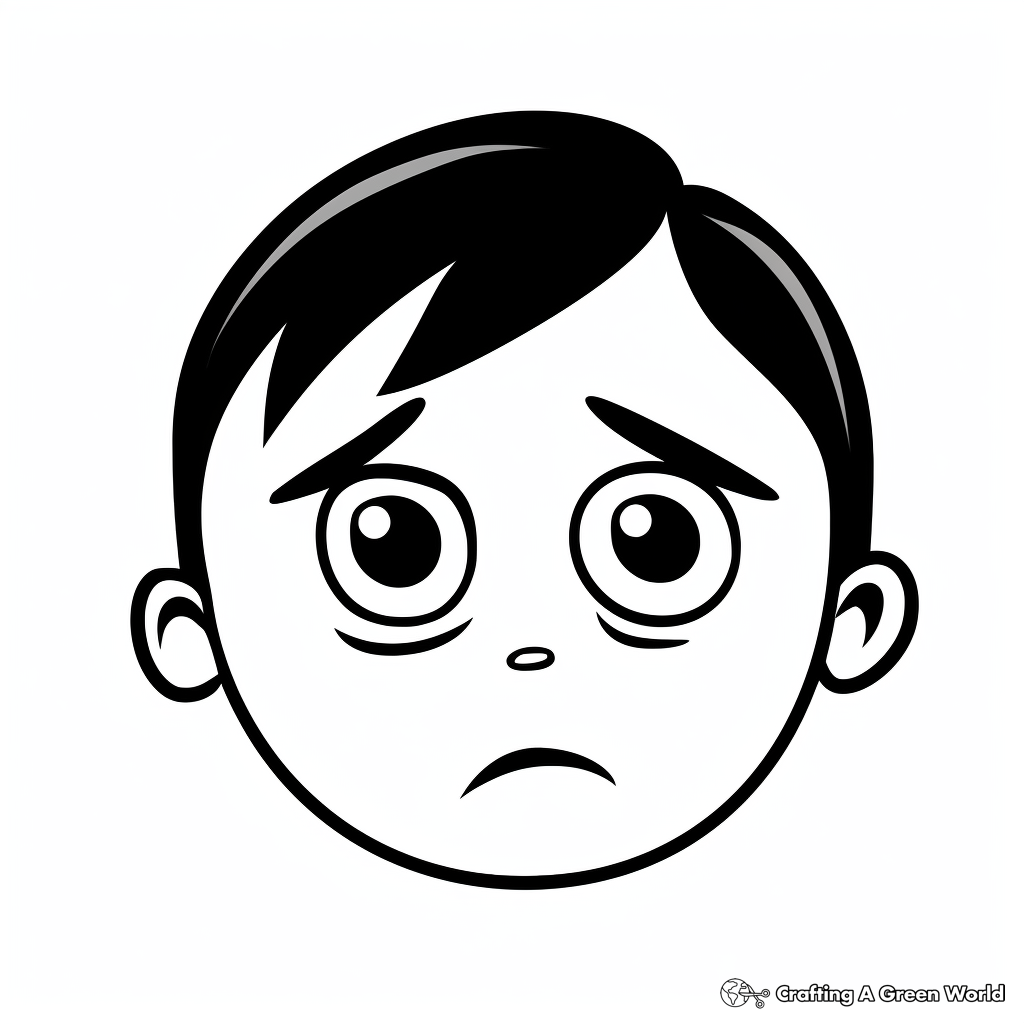 Sad face coloring pages