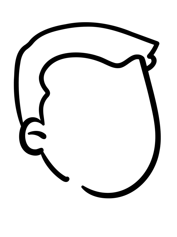 Boy child face coloring page