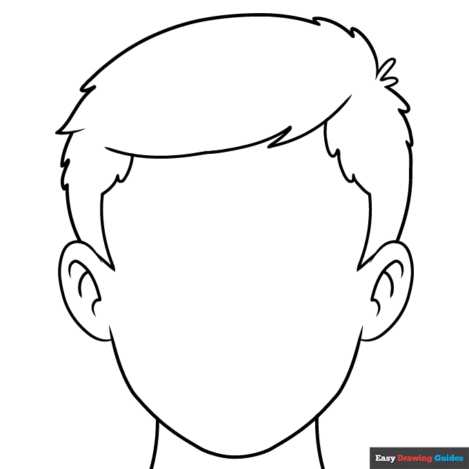 Blank face coloring page easy drawing guides