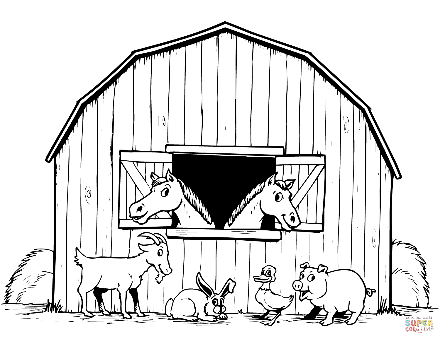 Barnyard animals coloring page free printable coloring pages