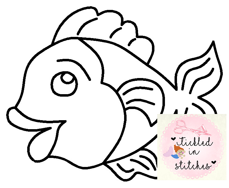 Tis gold fish coloring page clipart digitizing embroidery designer mall