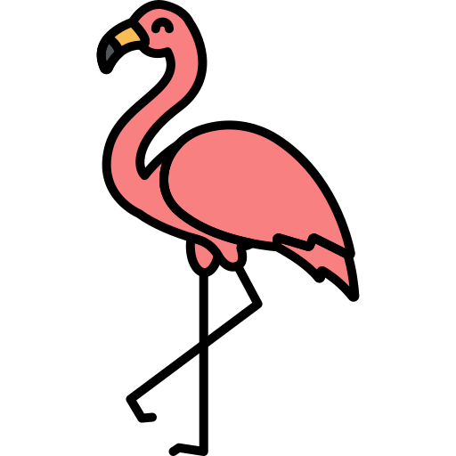 Flamingo flaticons lineal color icon