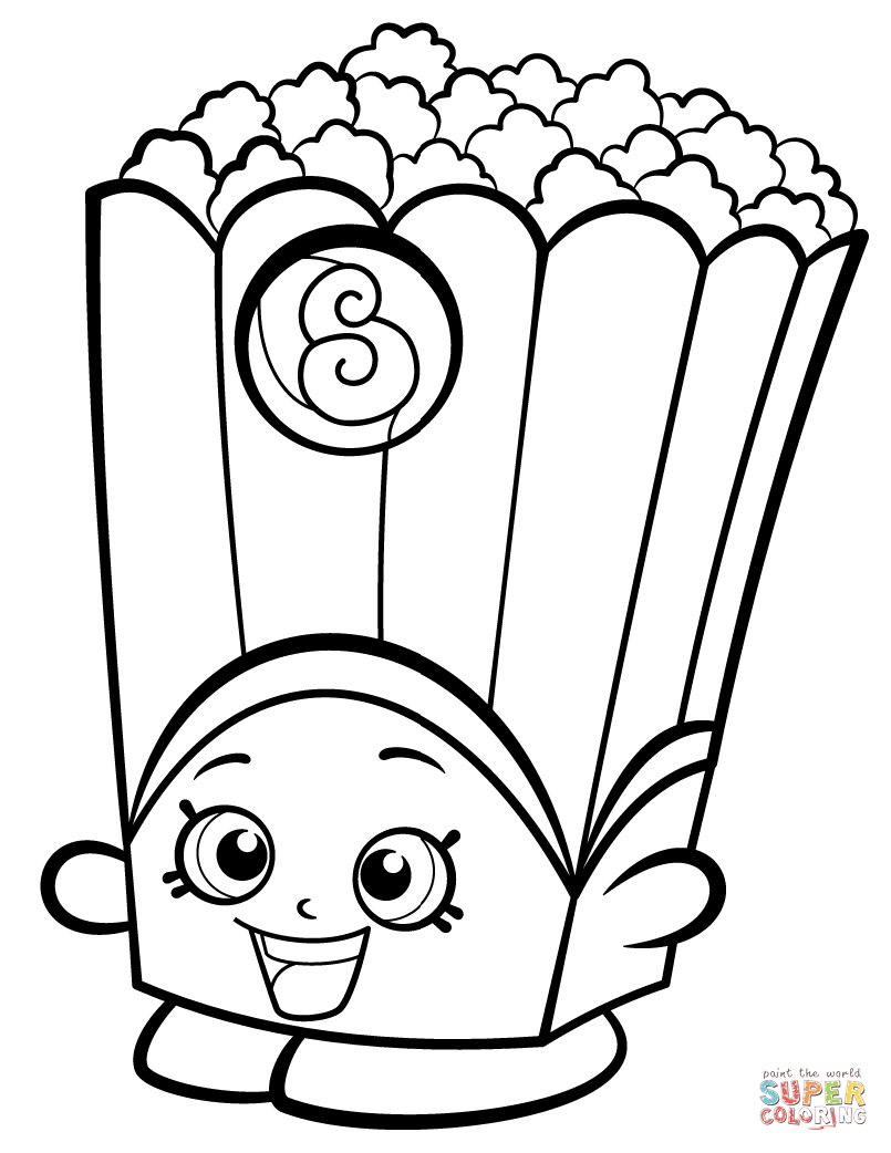 Poppy corn shopkin coloring page free printable coloring pages
