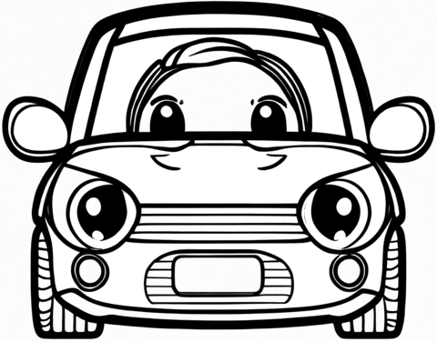 Mini car coloring page free printable coloring pages