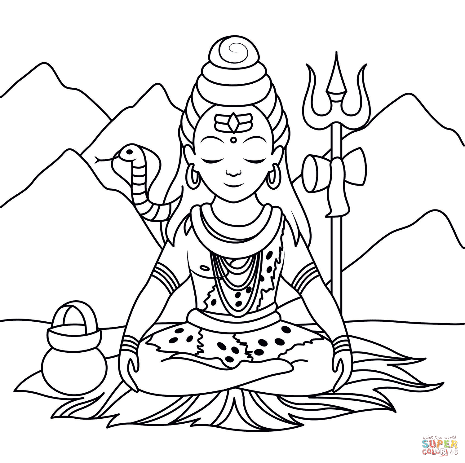 Cartoon shiva coloring page free printable coloring pages