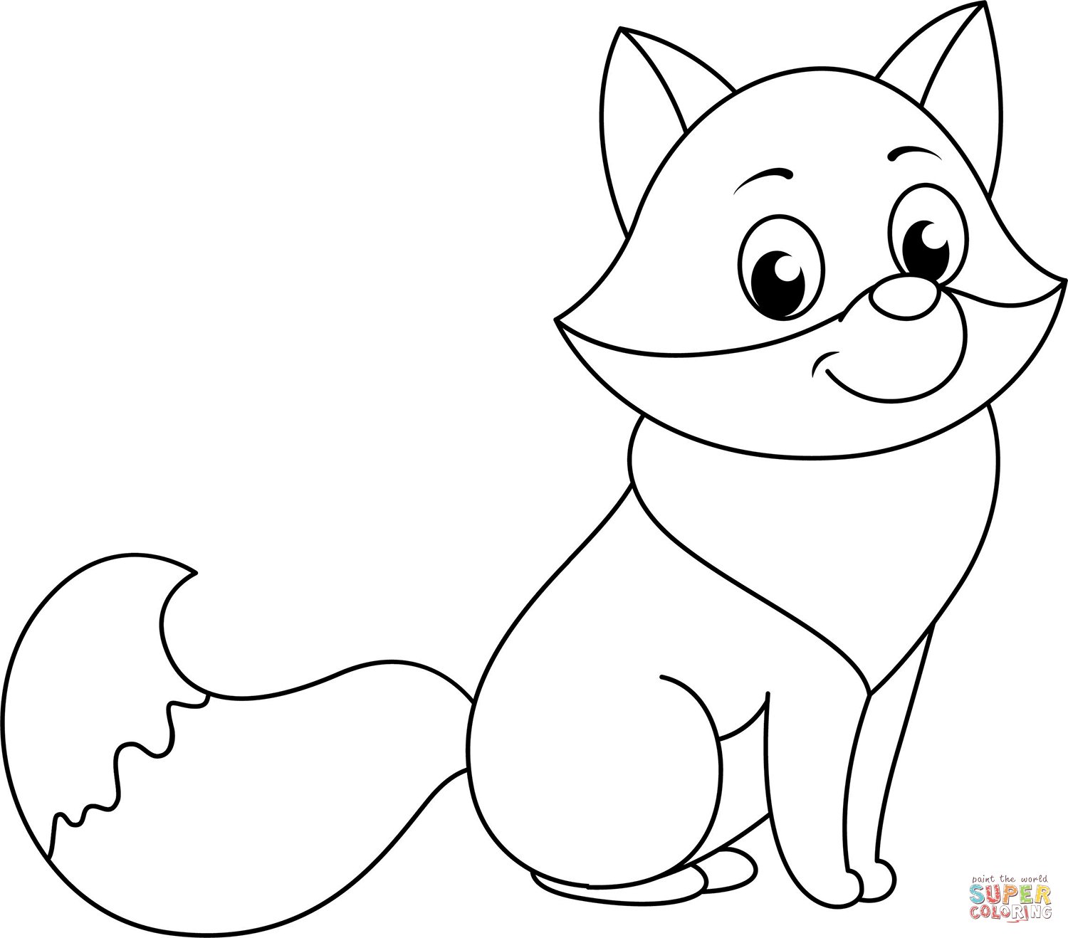 Cute fox coloring page free printable coloring pages