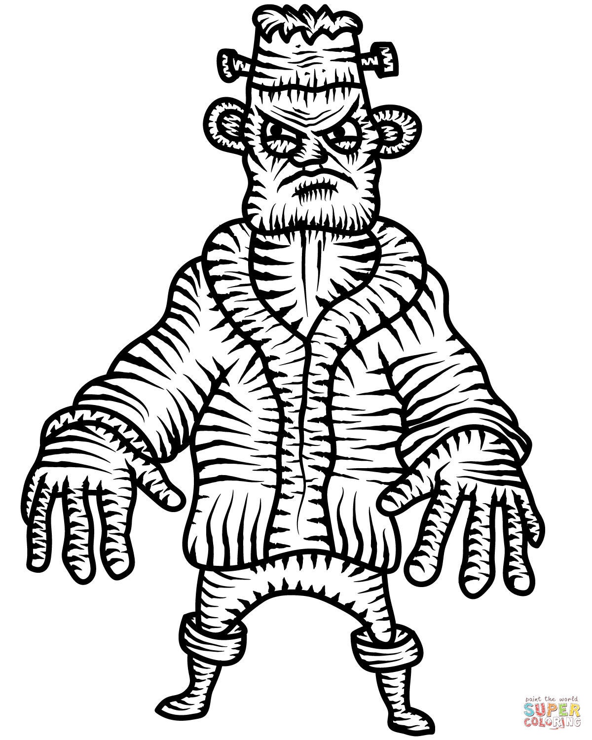 Frankenstein coloring page free printable coloring pages