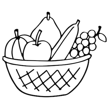 Premium vector fruit basket coloring page for kids vector illustration eps and image