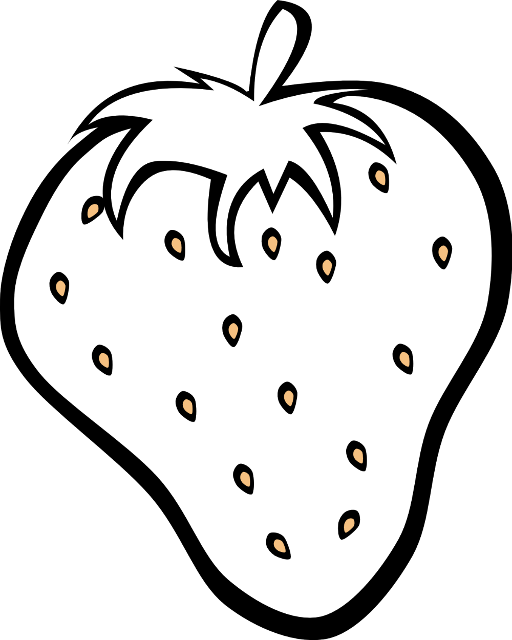 Strawberry clipart black and white