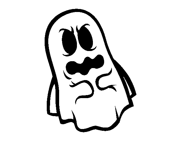 Scaried ghost coloring page