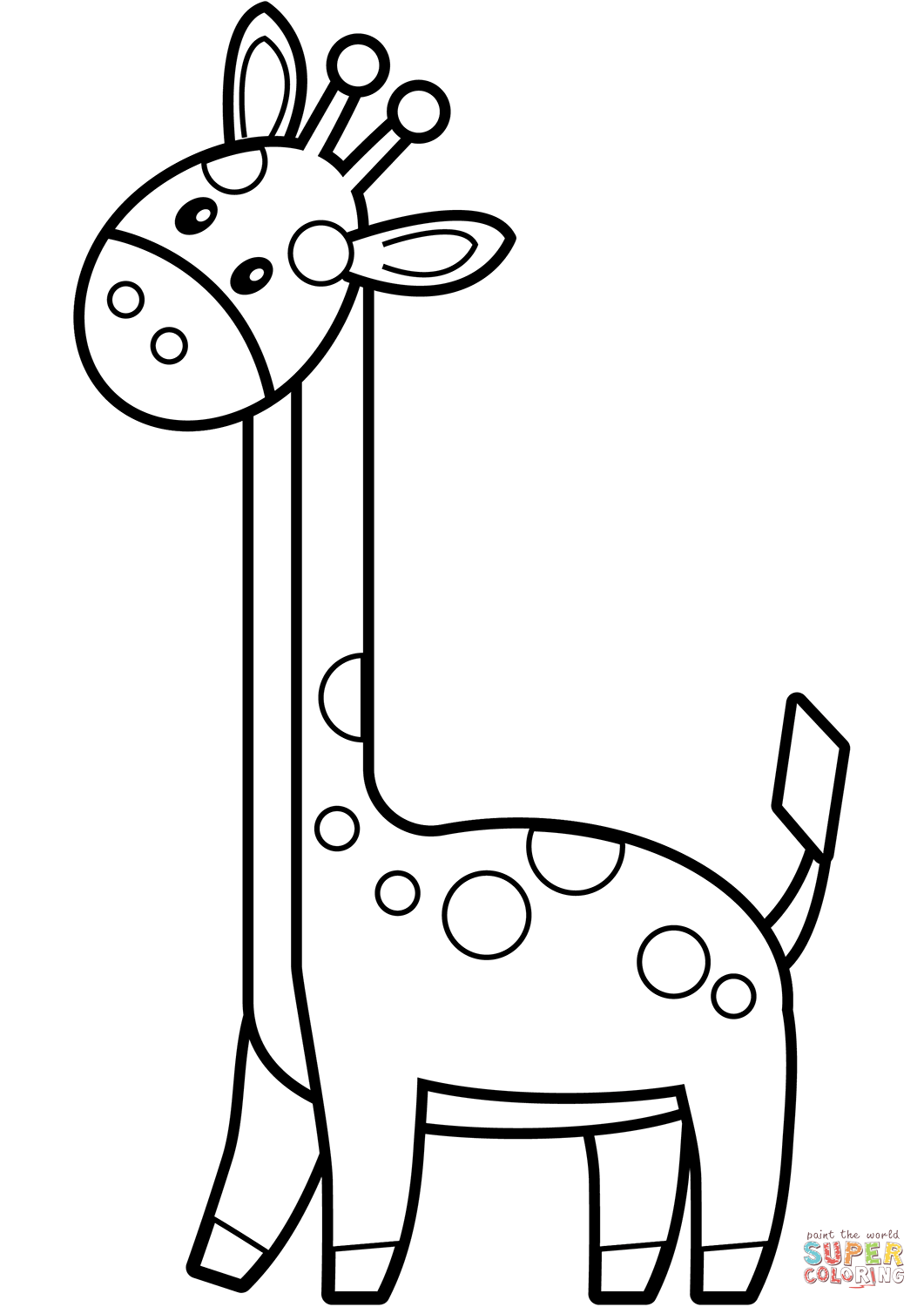 Cute giraffe coloring page free printable coloring pages