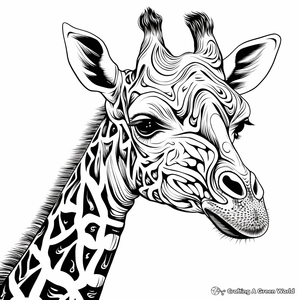 Giraffe for adults coloring pages