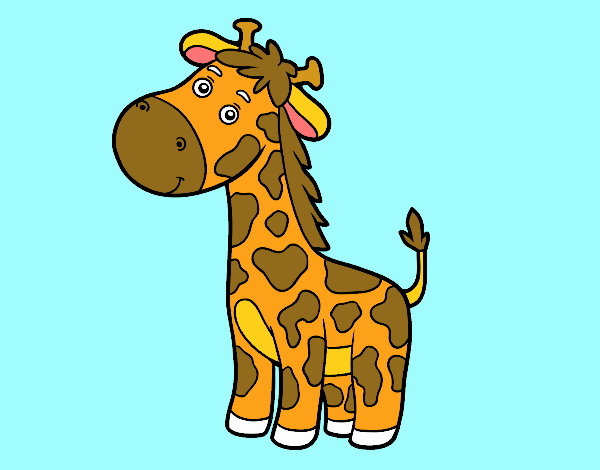 Colored page a giraffe painted by user not registered