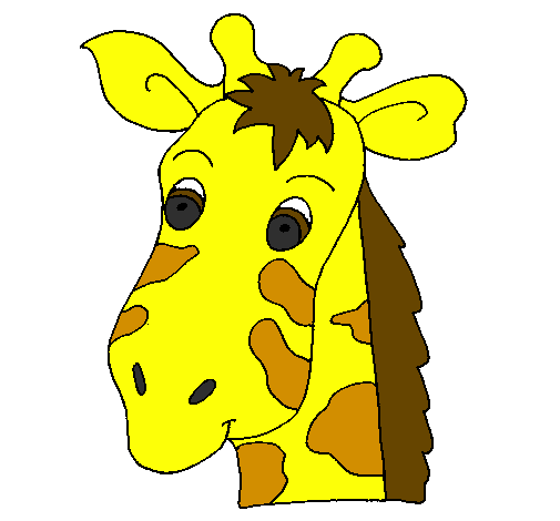 Colored page giraffe face painted by thieli