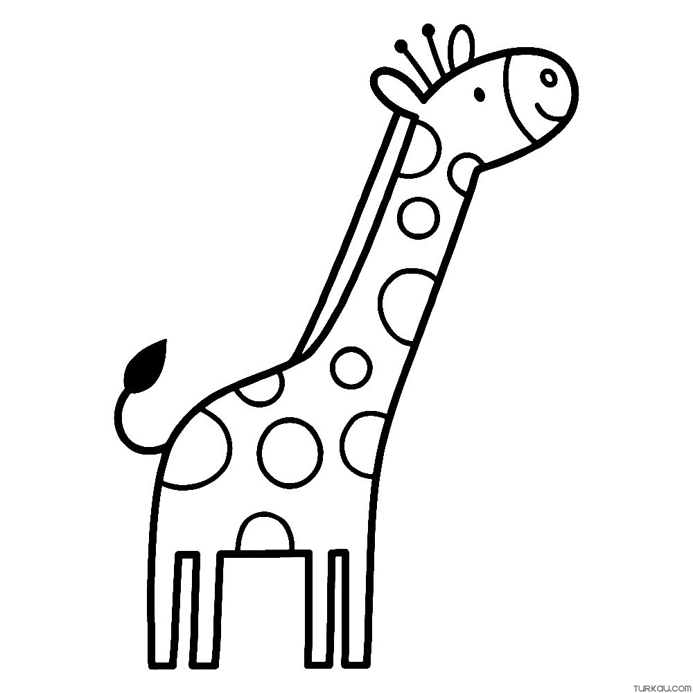 Animal cute giraffe coloring page