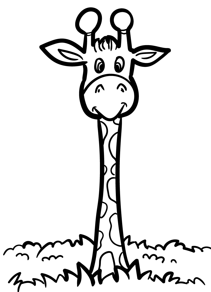 A cartoon giraffe coloring picture