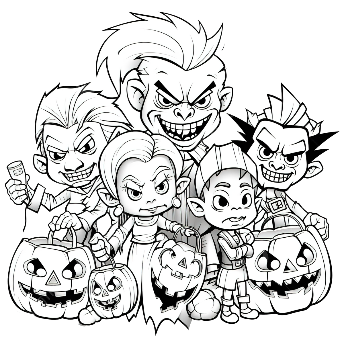 Halloween cartoon coloring book png transparent images free download vector files