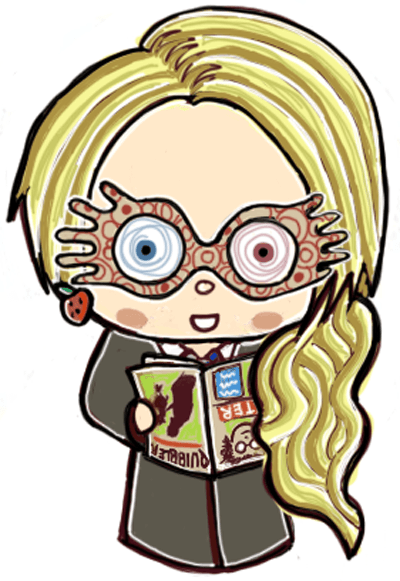 How to draw cute chibi luna lovegood from harry potter in simple steps