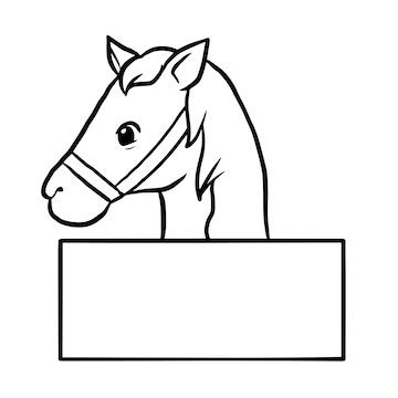 Premium vector horse cartoon animal cute kawaii doodle coloring page drawing