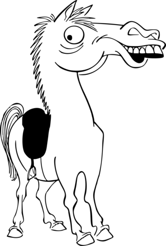 Horse caricature coloring page free printable coloring pages