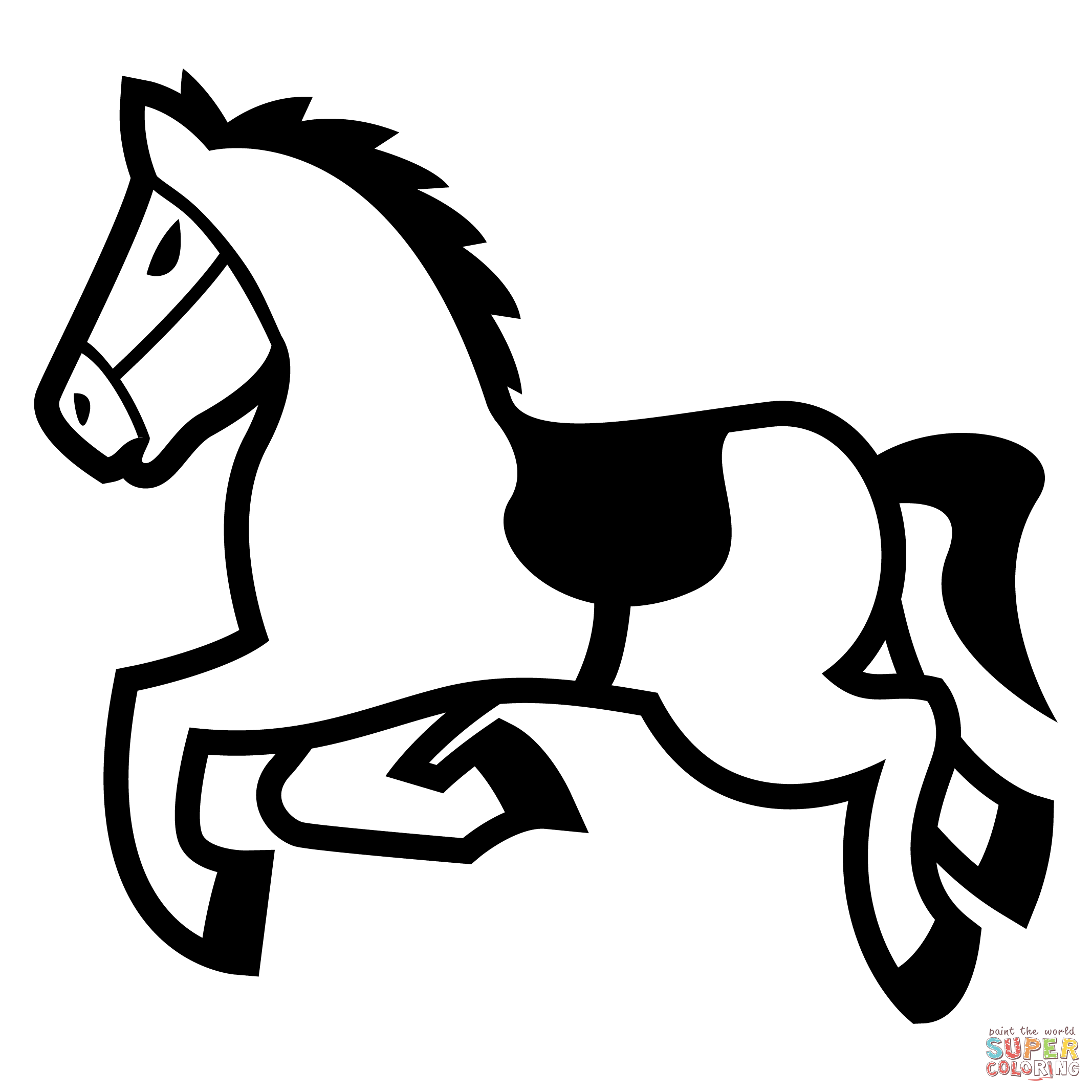 Horse emoji coloring page free printable coloring pages