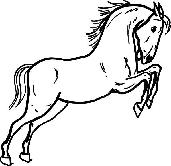 Jumping horse outline clip art at