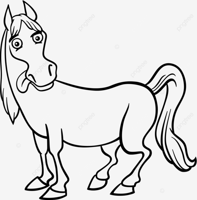 Farm horse cartoon for coloring book cute black mascot vector cute black mascot png and vector with transparent background for free download